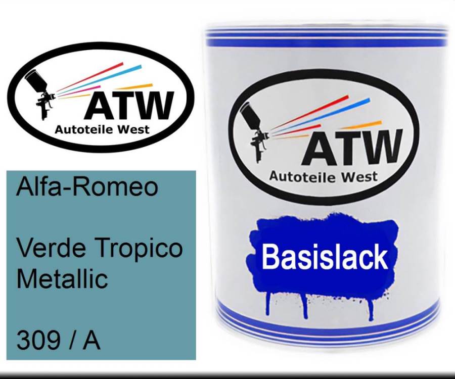 Alfa-Romeo, Verde Tropico Metallic, 309 / A: 1L Lackdose, von ATW Autoteile West.